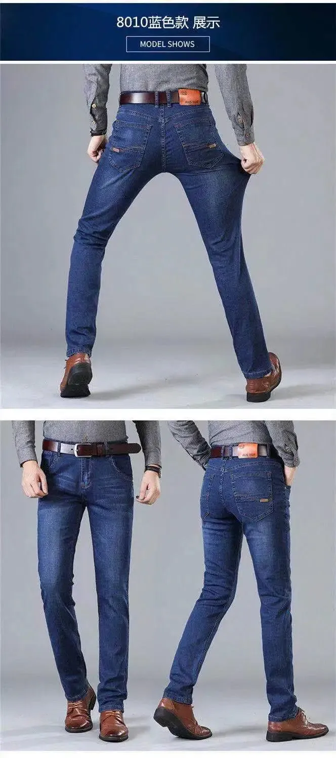 Men's Summer Blue Jeans Casual Work Pants