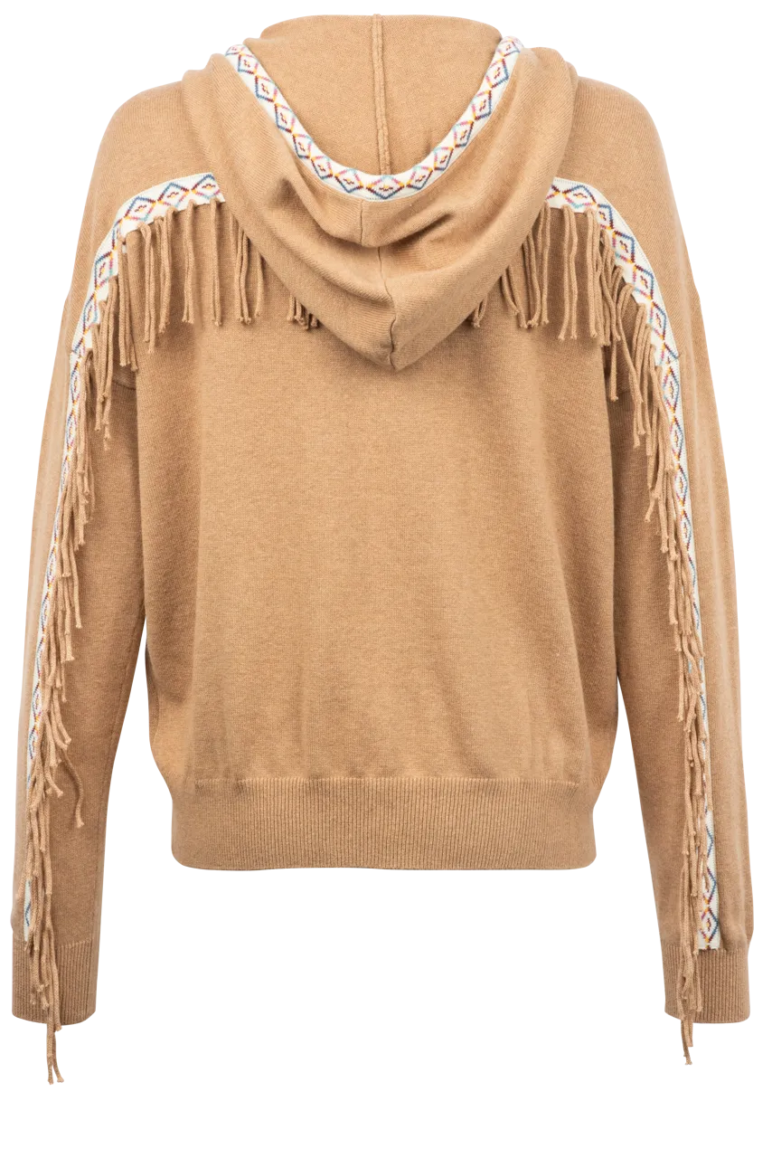 Minnie Rose Fringe Hoodie Cardigan