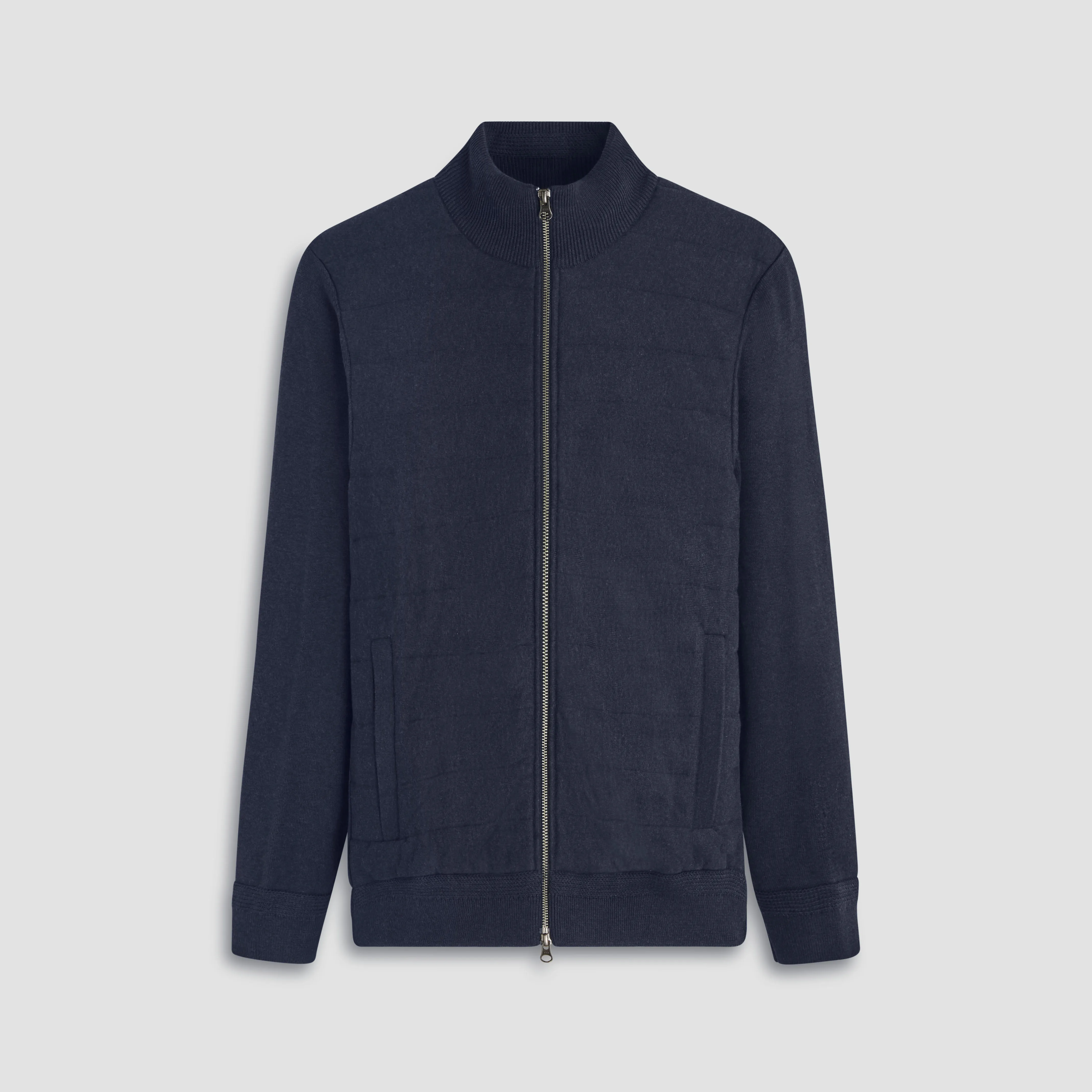 Mock Neck Zip Cardigan