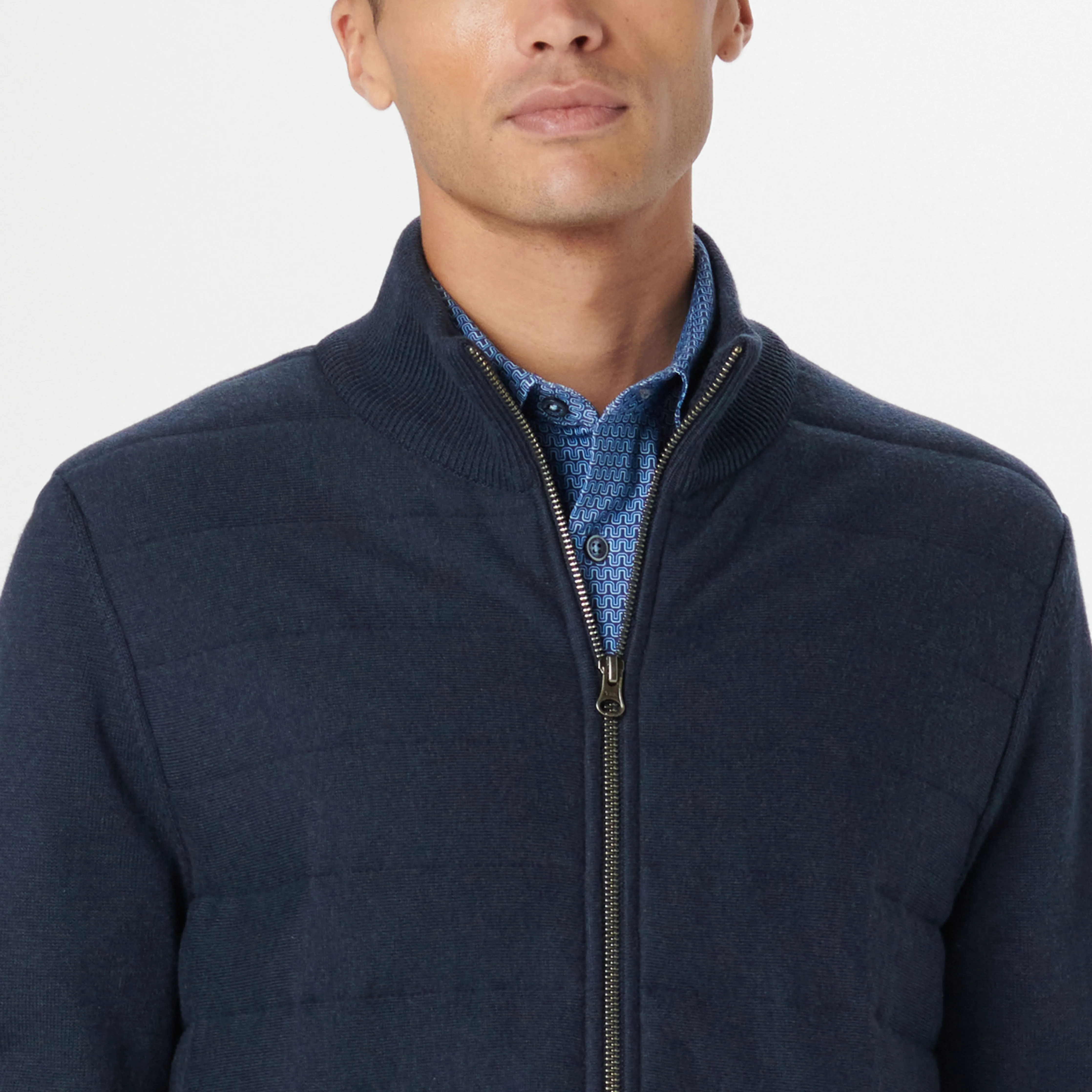 Mock Neck Zip Cardigan