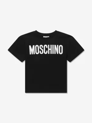Moschino Girls Logo Maxi T-Shirt in Black