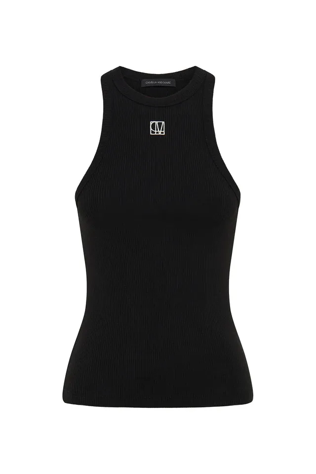 Nora Rib Top Black