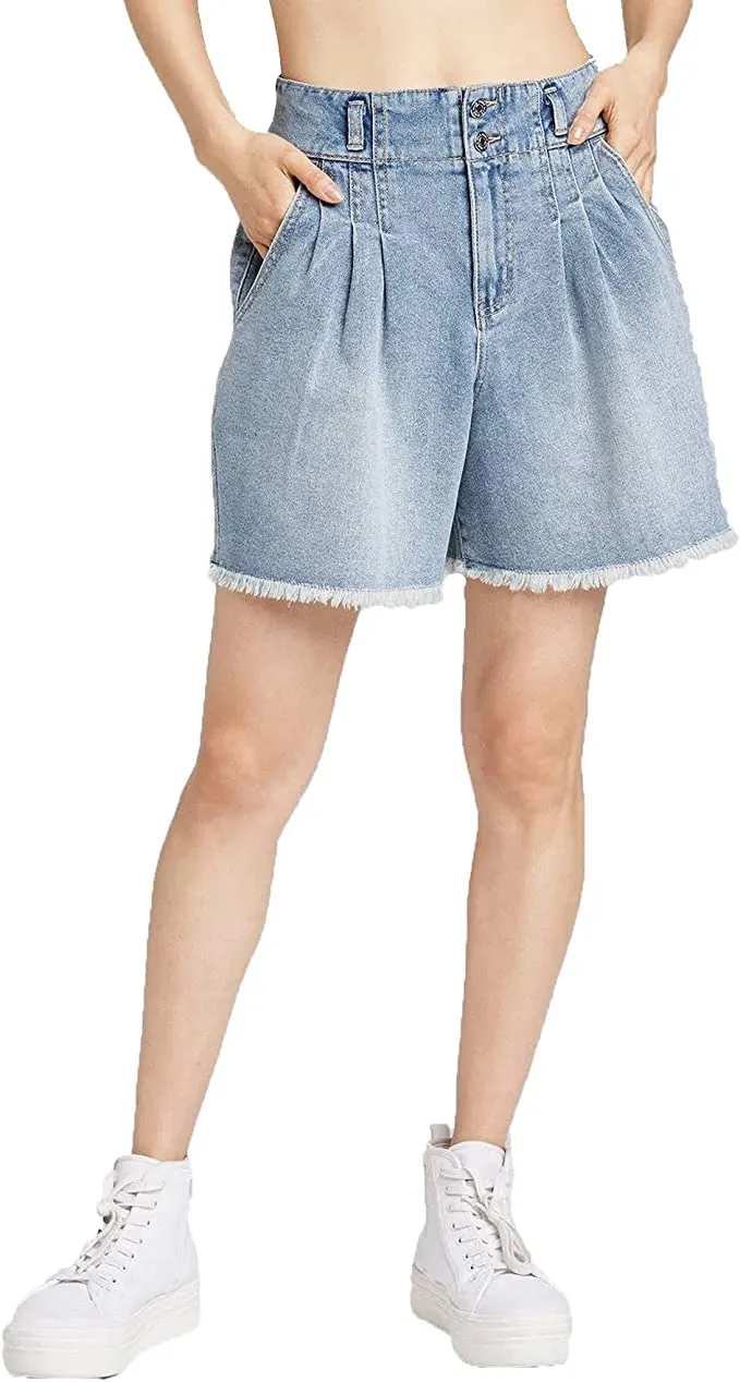 NWT Wild Fable Women's Super-High Rise Pleated Bermuda Jean Shorts Size 18