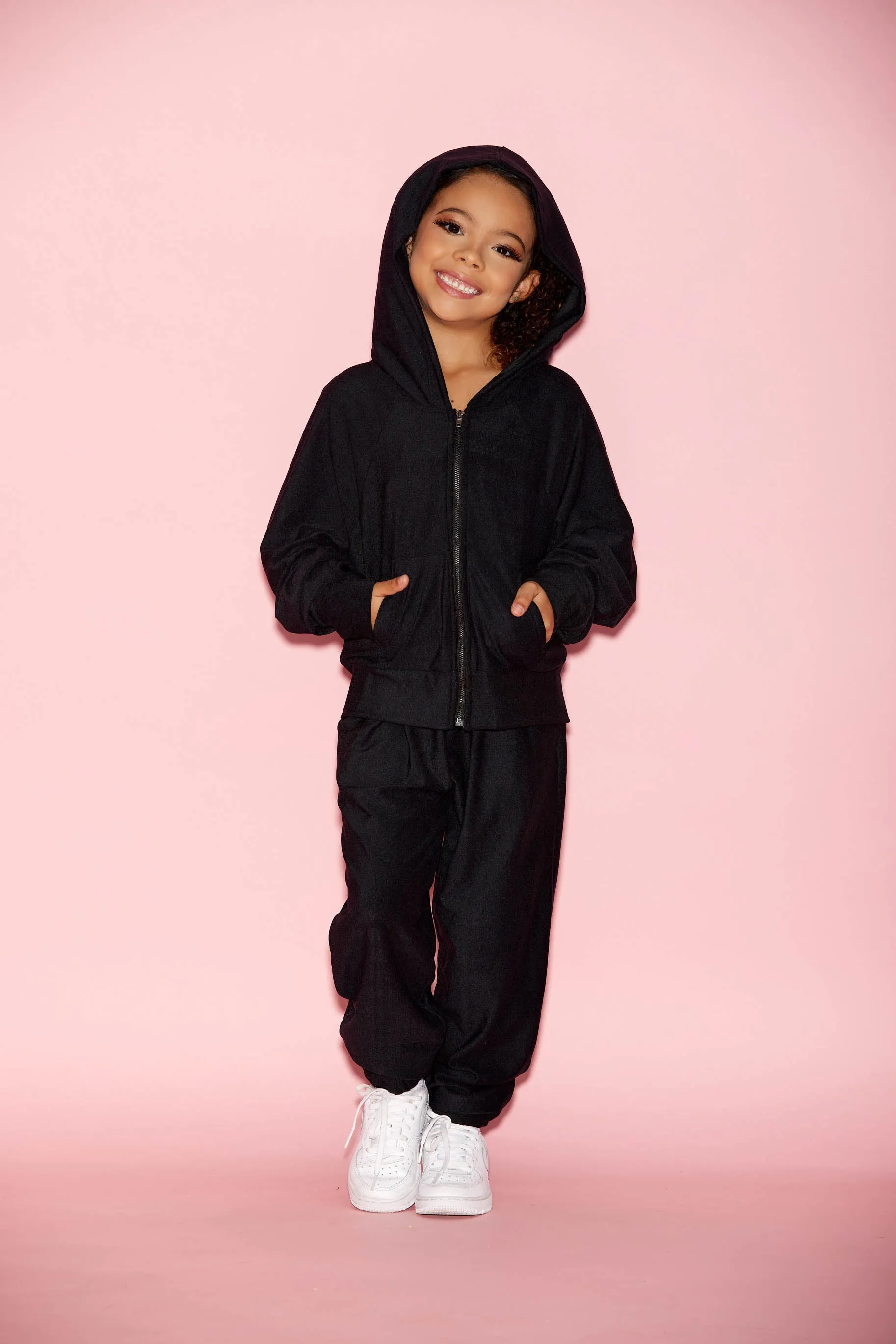 OG Kandi Kouture Zip Up Jacket - Black With Rhinestone Logo - Child Sizes - Ready To Ship - Sale