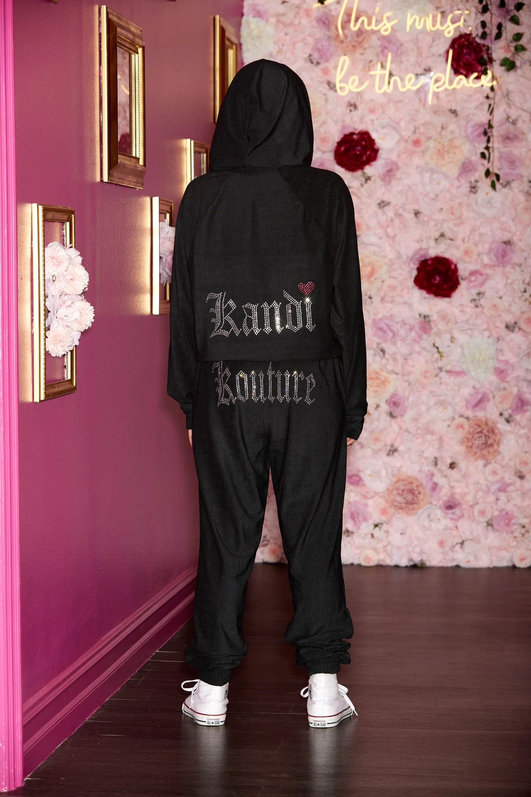 OG Kandi Kouture Zip Up Jacket - Black With Rhinestone Logo - Child Sizes - Ready To Ship - Sale