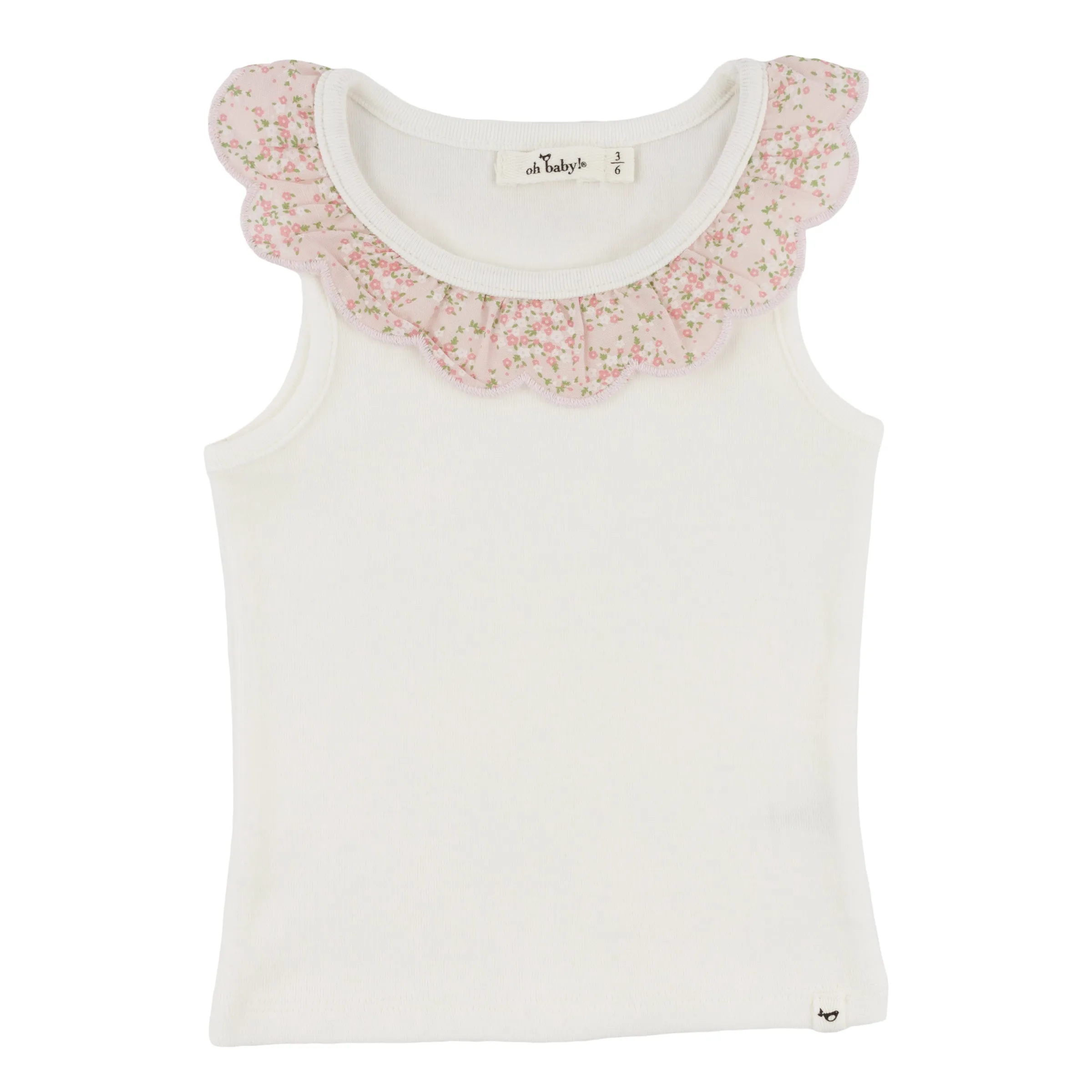 oh baby! Bella Collar Tank - Forget-Me-Nots - Pale Pink