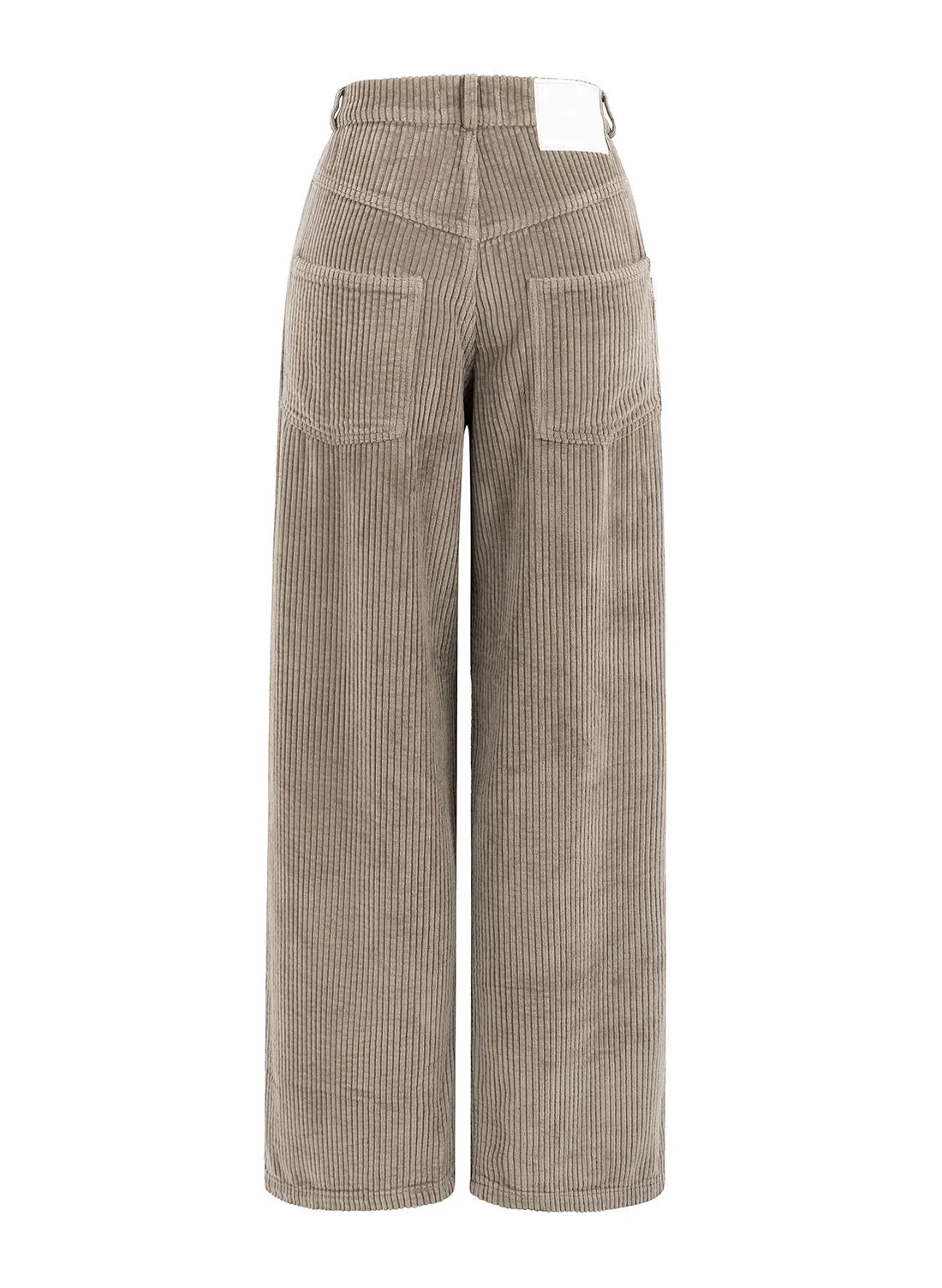 organic cotton corduroy trousers in taupe