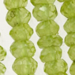 Peridot Faceted Rondelles. 2x3mm. 7" half-strand. b4-per010