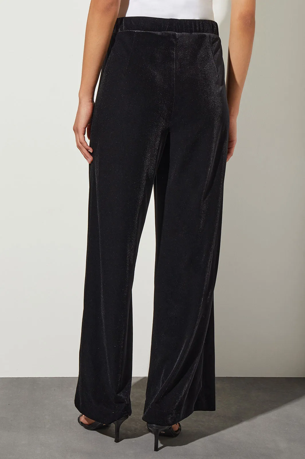 Plus Size Velvet Wide-Leg Pants