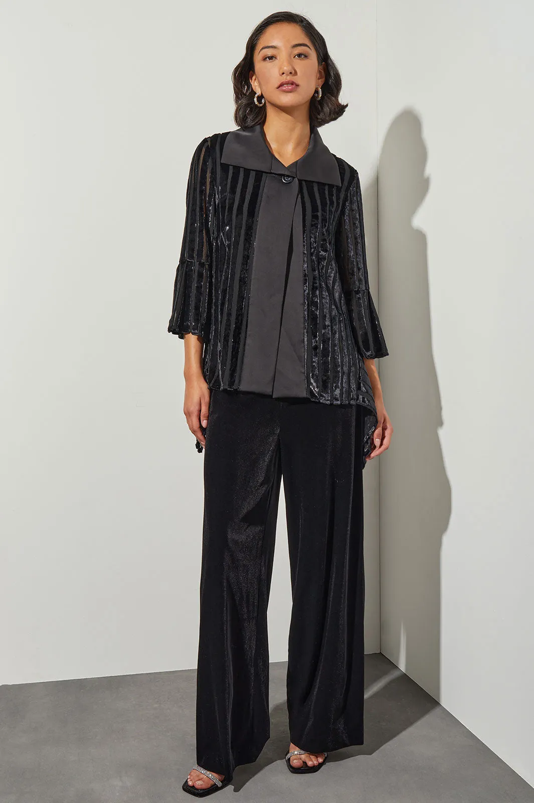 Plus Size Velvet Wide-Leg Pants