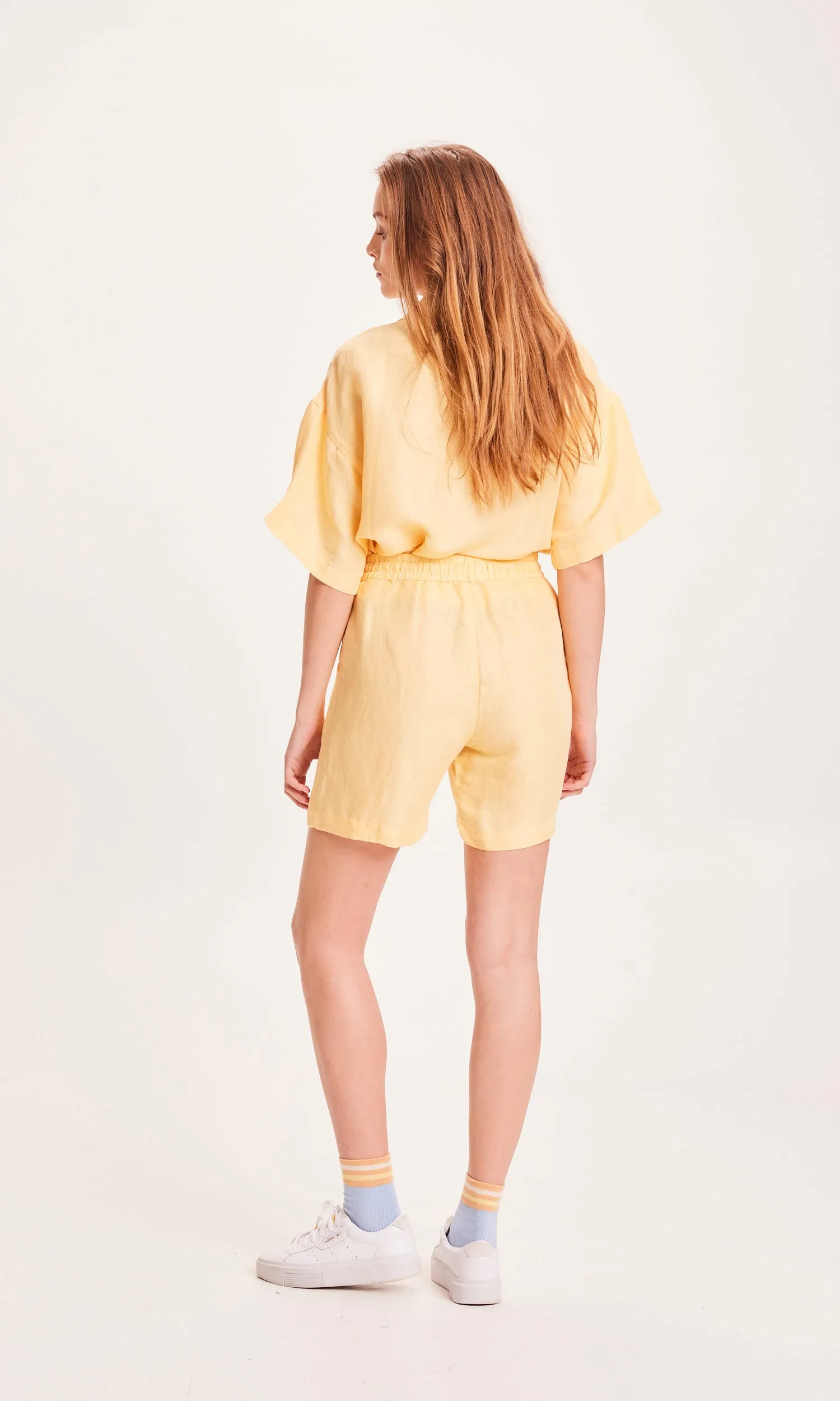 POSEY linen mix elastic waist shorts - Impala