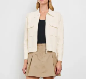 Rails - Remington Collared Zip Cardigan Jacket in Ivory