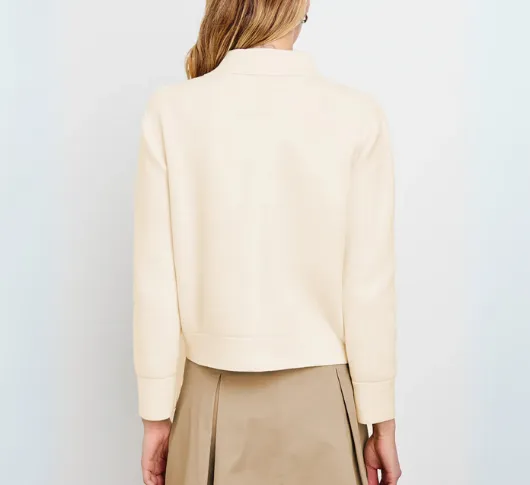 Rails - Remington Collared Zip Cardigan Jacket in Ivory