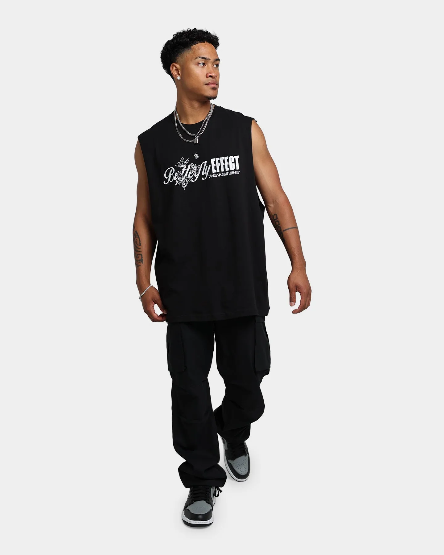 Rats Get Fat Butterfly Effect Muscle T-Shirt Black