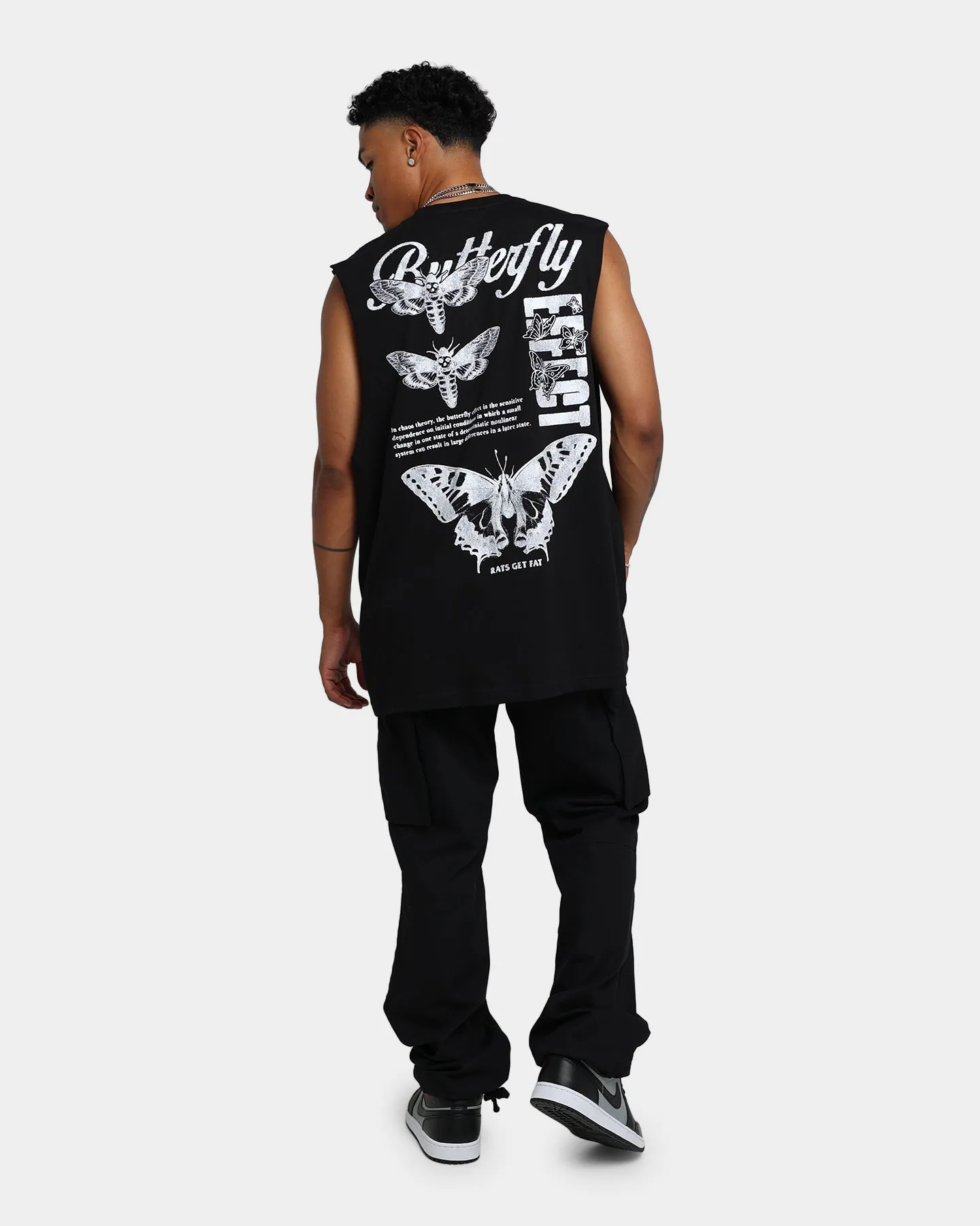 Rats Get Fat Butterfly Effect Muscle T-Shirt Black
