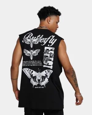 Rats Get Fat Butterfly Effect Muscle T-Shirt Black