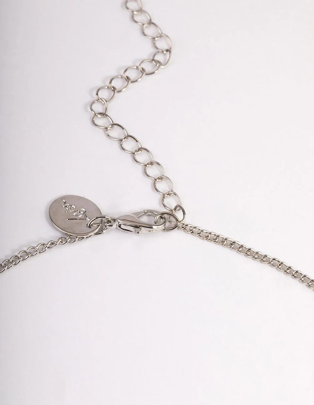 Rhodium Cubic Zirconia Statement Teardrop Necklace