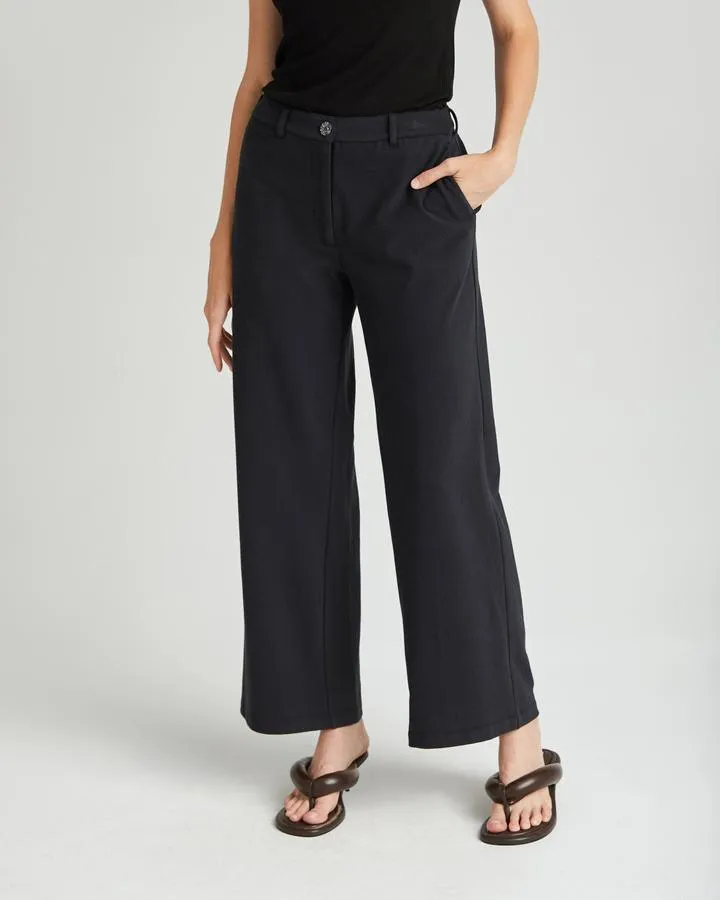Rustic Wide Leg Trousers (Black)