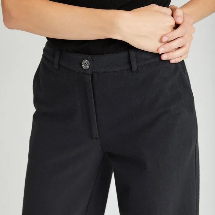 Rustic Wide Leg Trousers (Black)