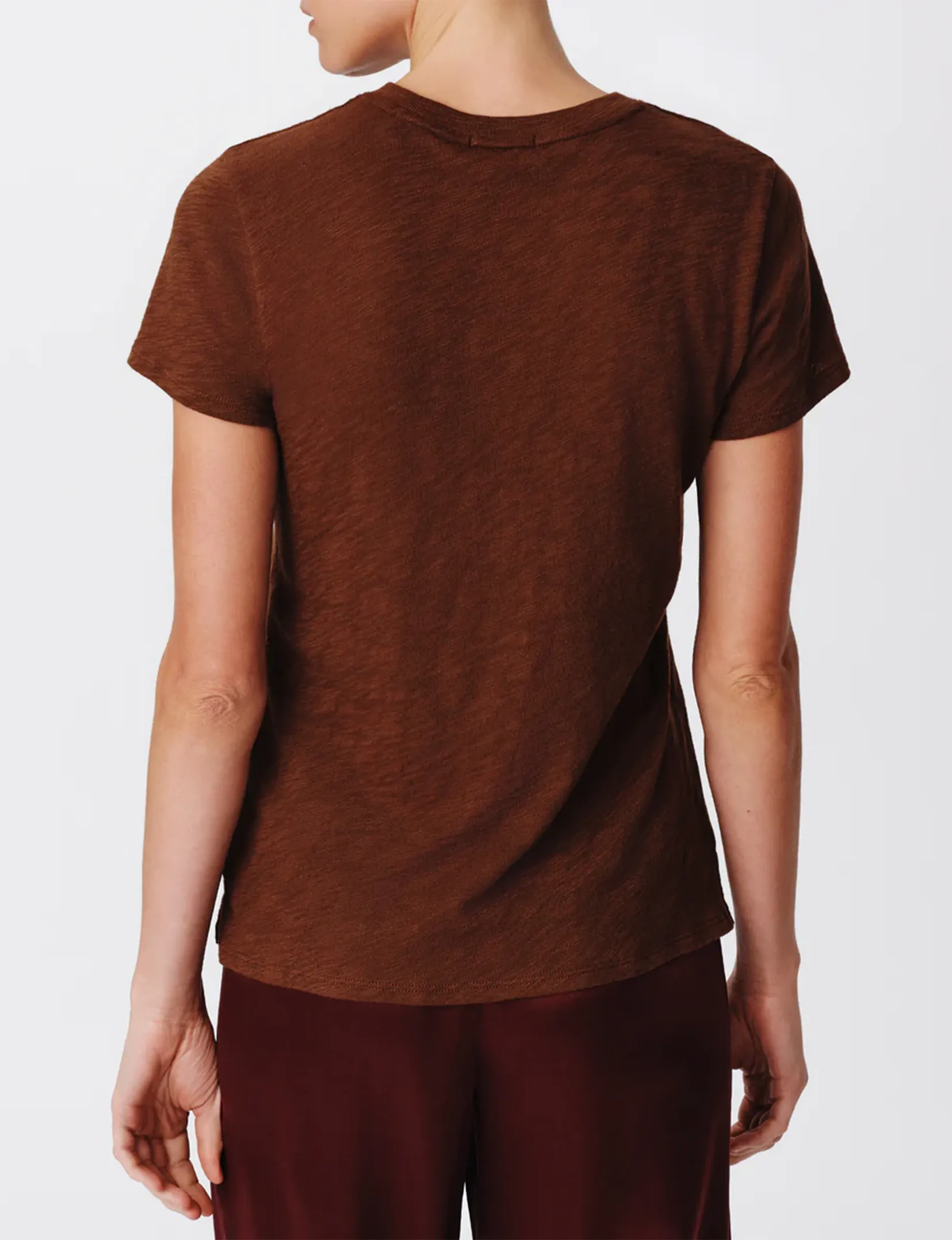 Schoolboy Crew Tee, Pecan Brown