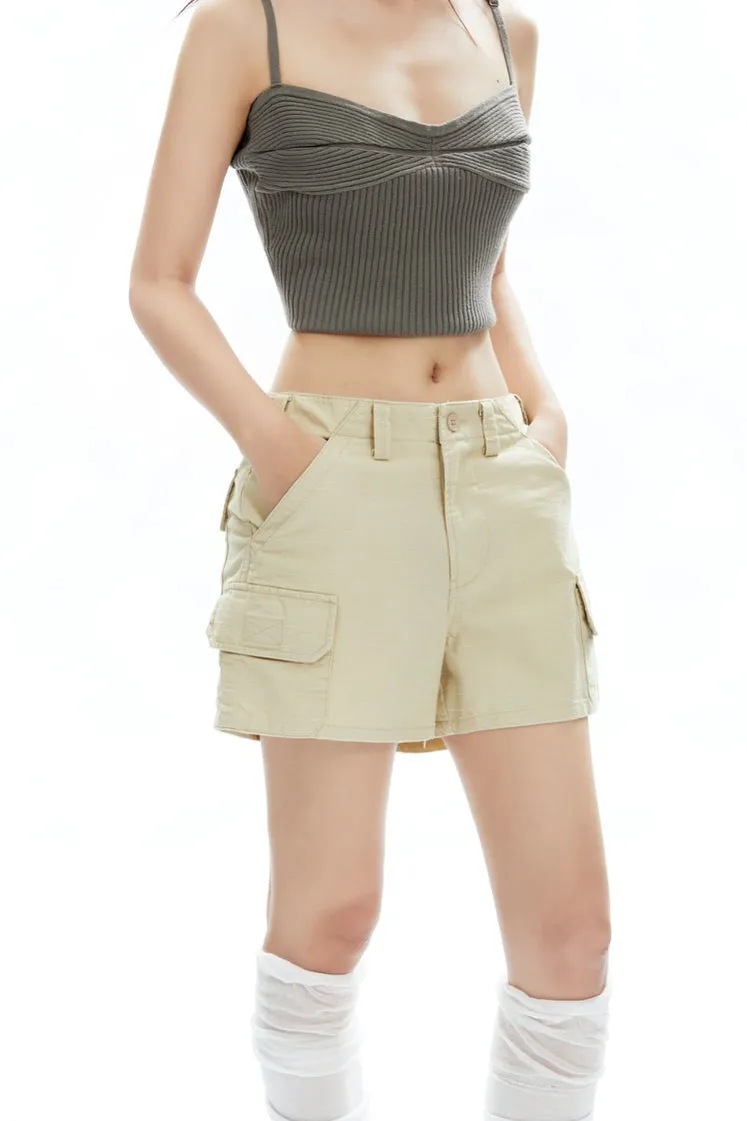 Slim Cargo Utility Shorts with Pockets