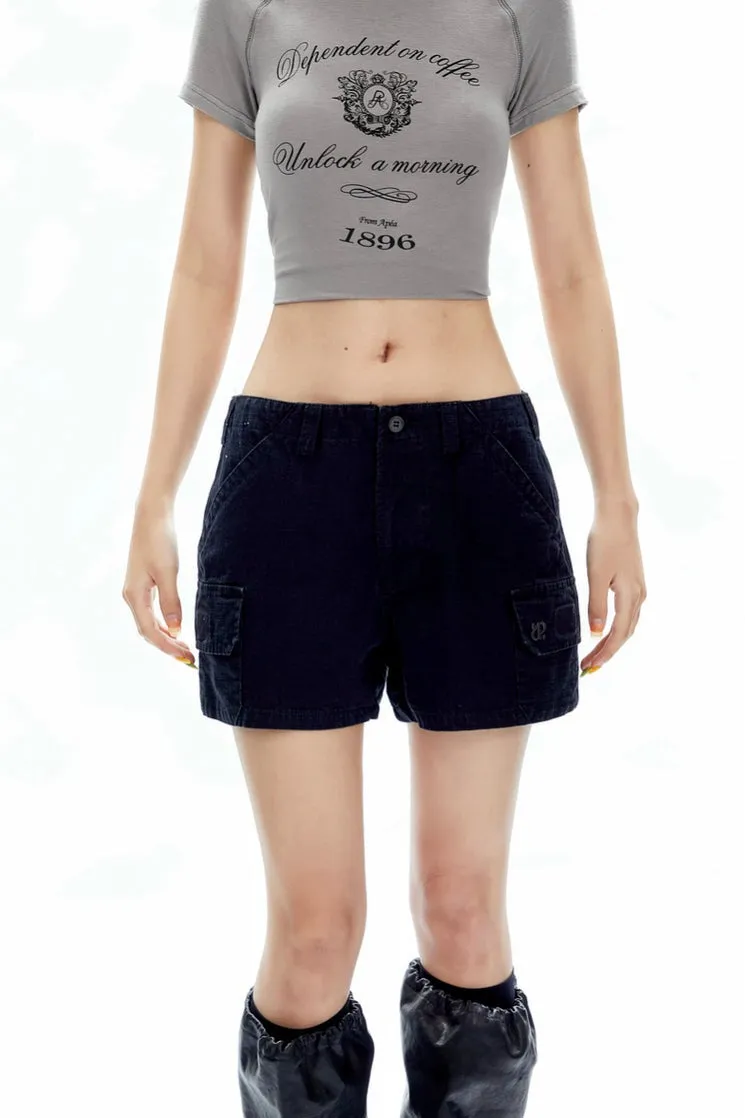 Slim Cargo Utility Shorts with Pockets