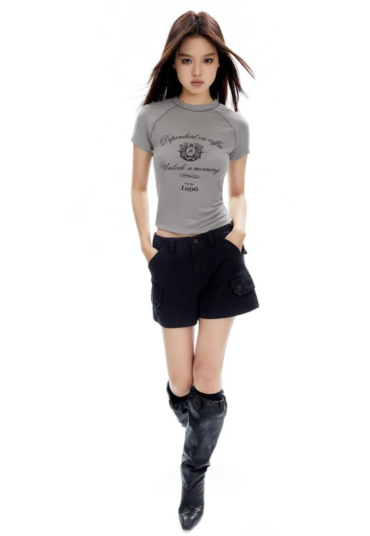 Slim Cargo Utility Shorts with Pockets