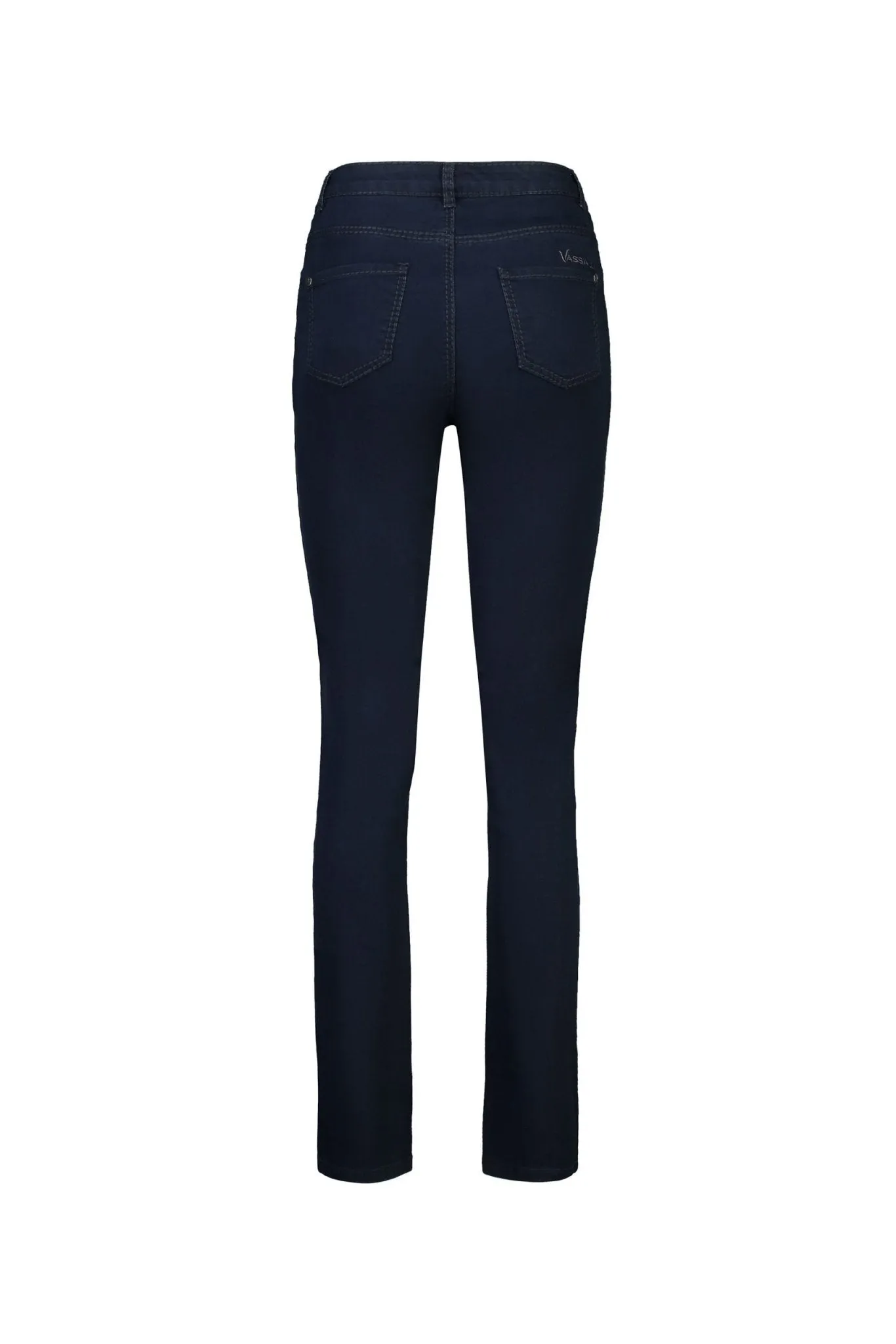Slim Leg Full Length Top Stitch Jean in Indigo