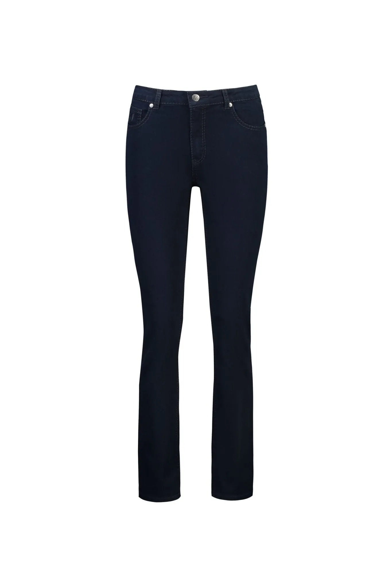 Slim Leg Full Length Top Stitch Jean in Indigo