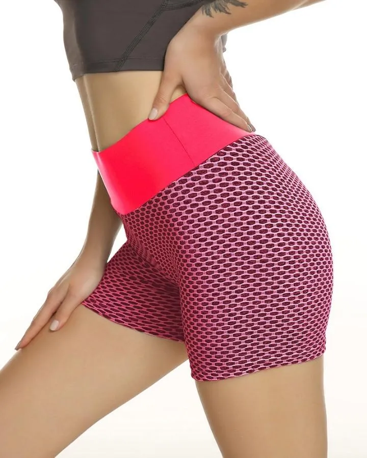 Solid High Elastic Yoga Shorts Active Shorts