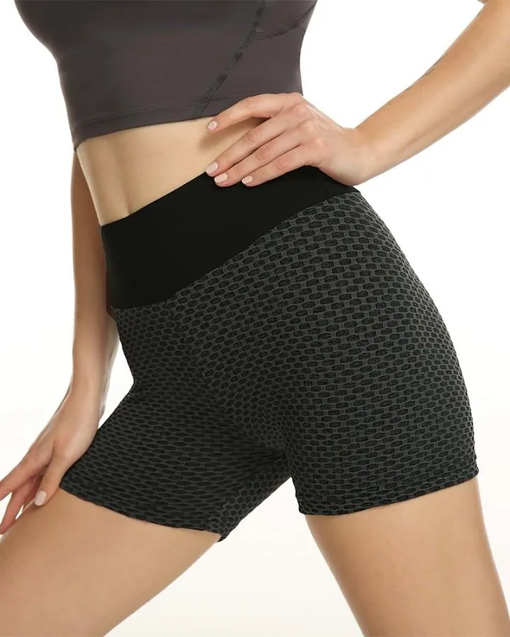 Solid High Elastic Yoga Shorts Active Shorts