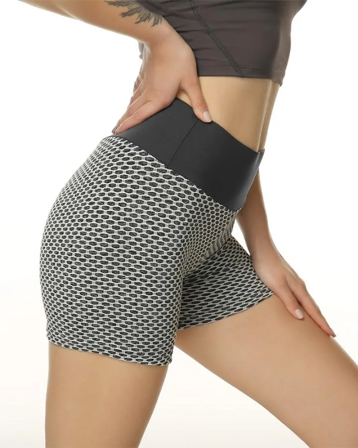 Solid High Elastic Yoga Shorts Active Shorts