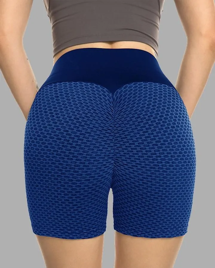 Solid High Elastic Yoga Shorts Active Shorts