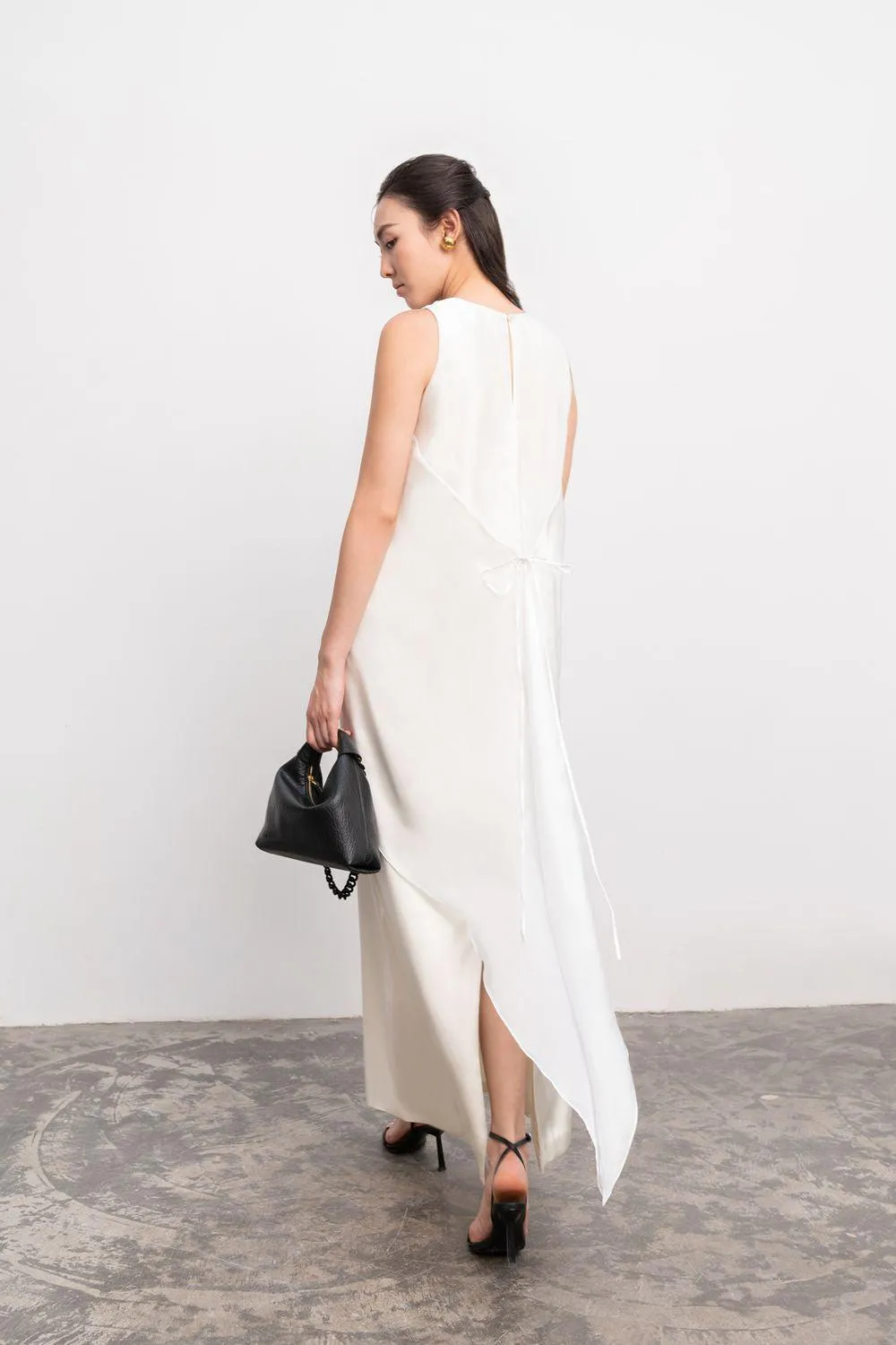 Sophia Straight Sleeveless Silk Chiffon Ankle Length Dress