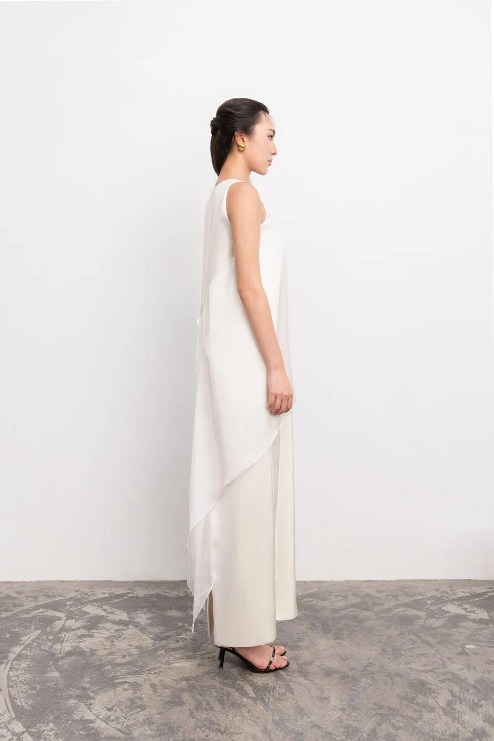 Sophia Straight Sleeveless Silk Chiffon Ankle Length Dress
