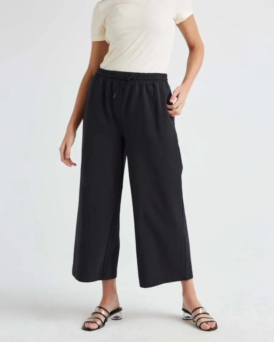 Terry Wide Leg Pant (Stretch Limo)