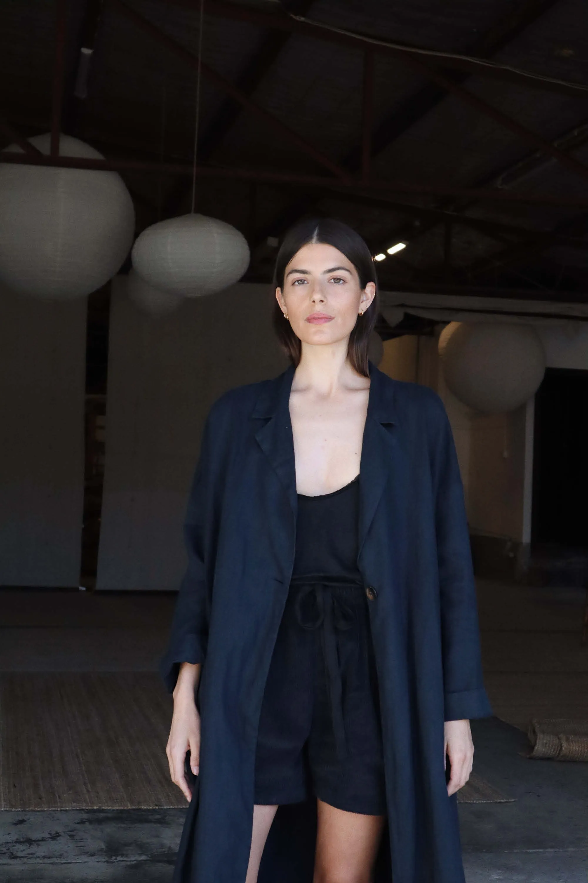 Victor Linen Coat Indigo
