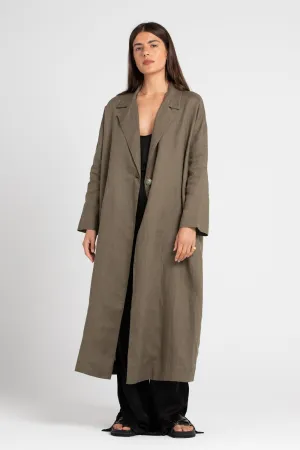 Victor Linen Coat Olive