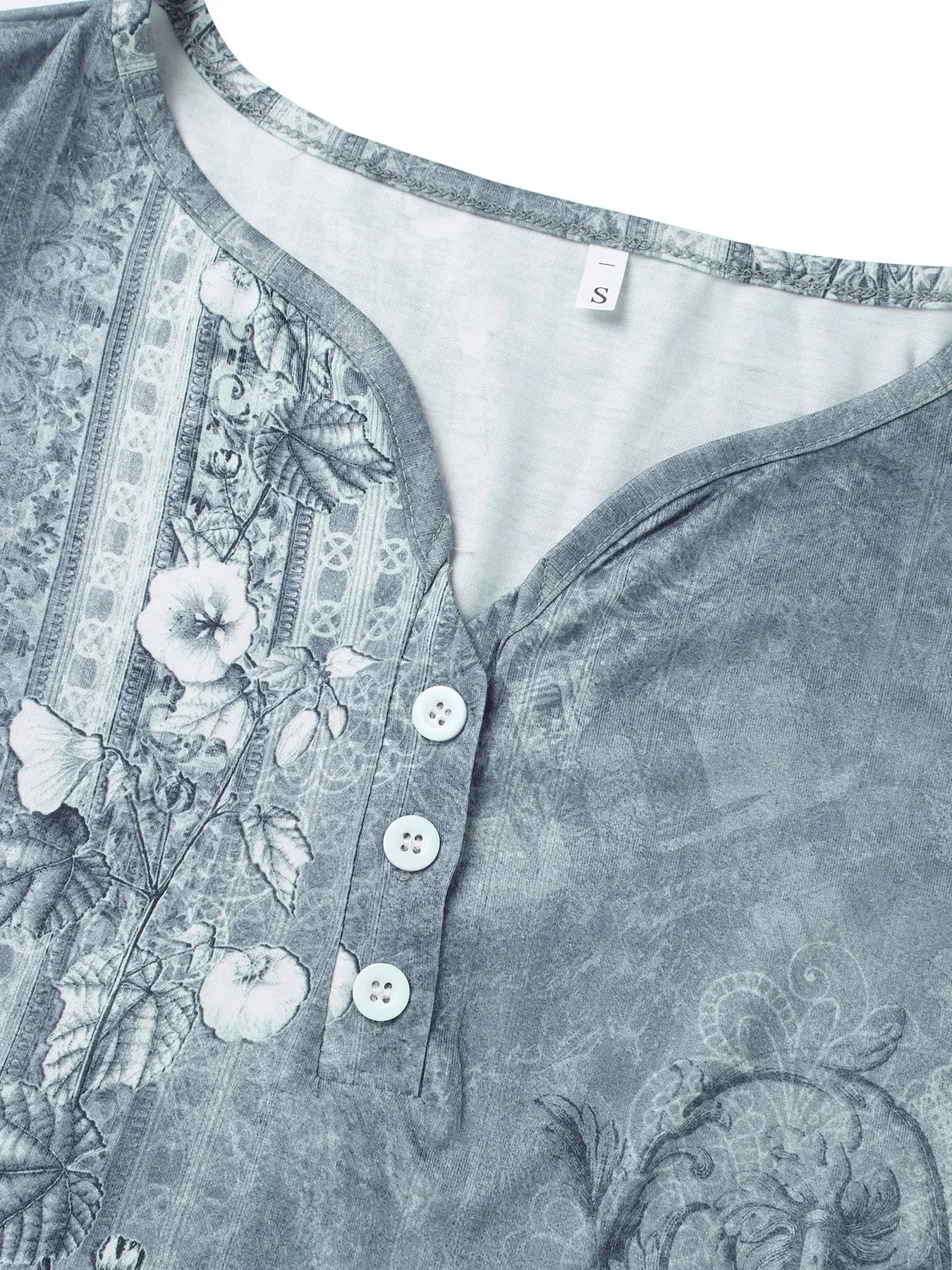 Vintage Floral V-Neck Dress