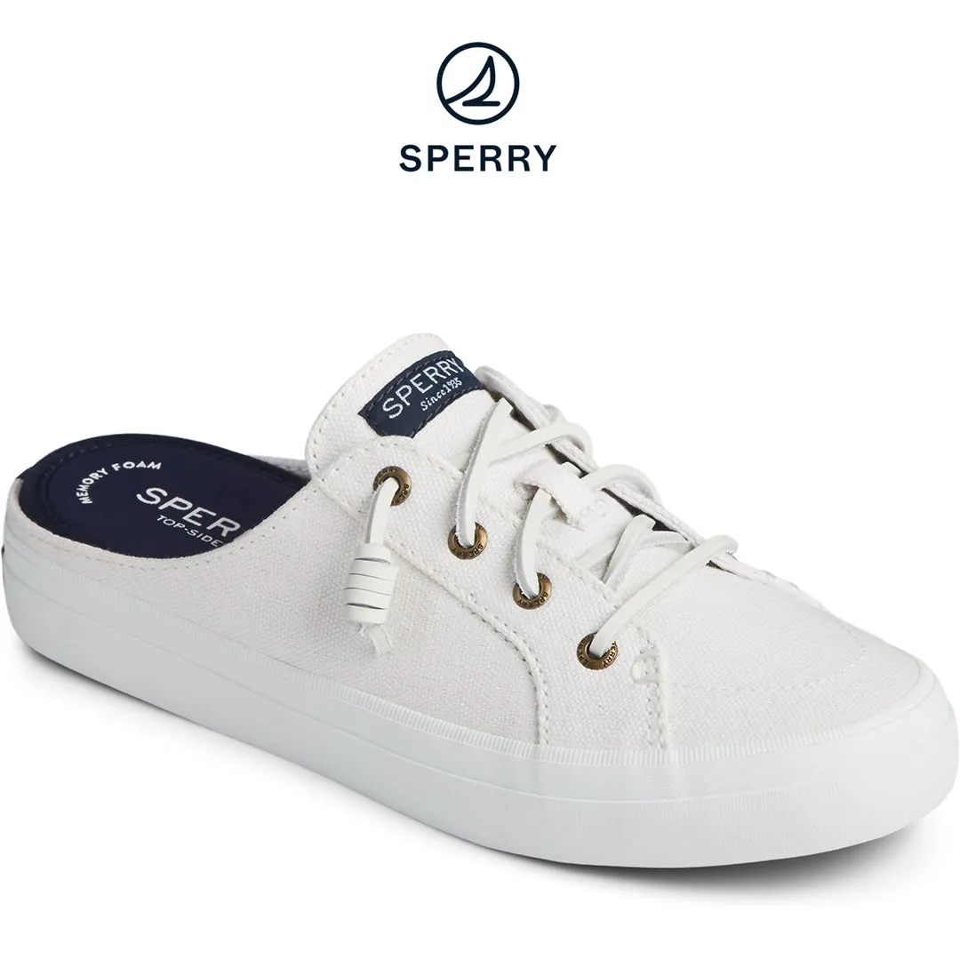 Women's Crest Vibe Mule Canvas Sneaker White (STS84169)