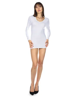Women's Soft Bamboo Blend Basic Long Sleeve V-Neck Top